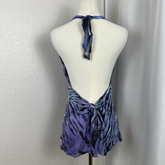 Dharma Top Womens Medium Tie Dye Halter Boho Hippie Festival Y2K Psychedelic - Picture 4 of 10